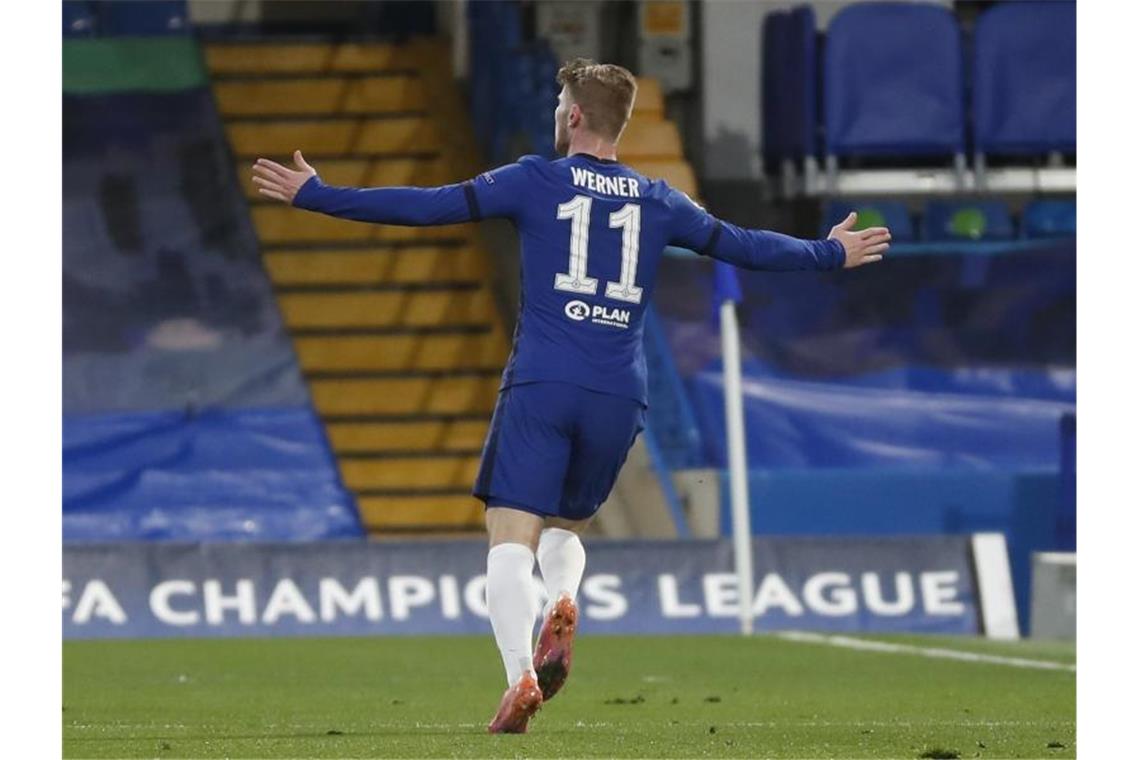 Freudenschreie von Werner - Tuchels Kampfansage fürs Finale Timo Werner schoss den FC Chelsea ins Finale. Foto: Alastair Grant/AP/dpa