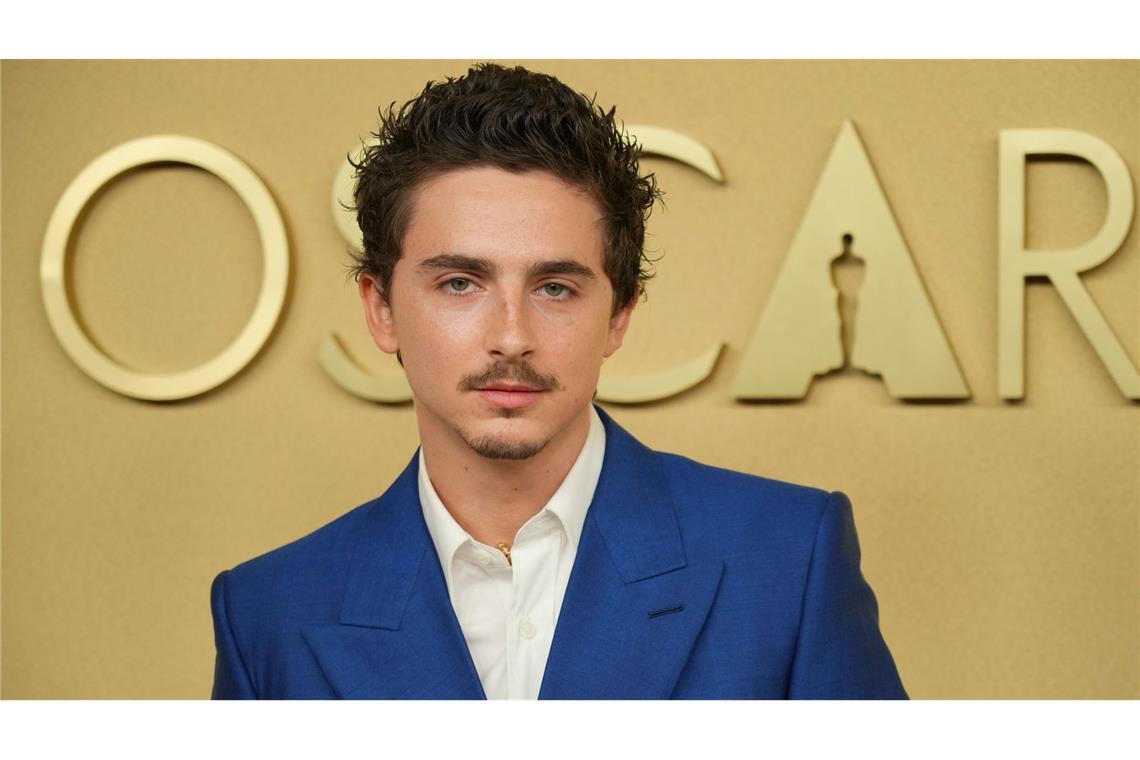 Timothée Chalamet mit Oberlippenbart, über den auch mal gelästert wird, sowie mit Haaren am Kinn. (Archivbild)