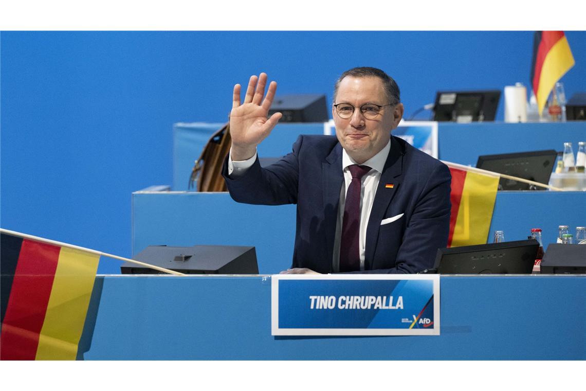 Was verdient Tino Chrupalla? Tino Chrupalla beim AfD-Parteitag in Riesa.