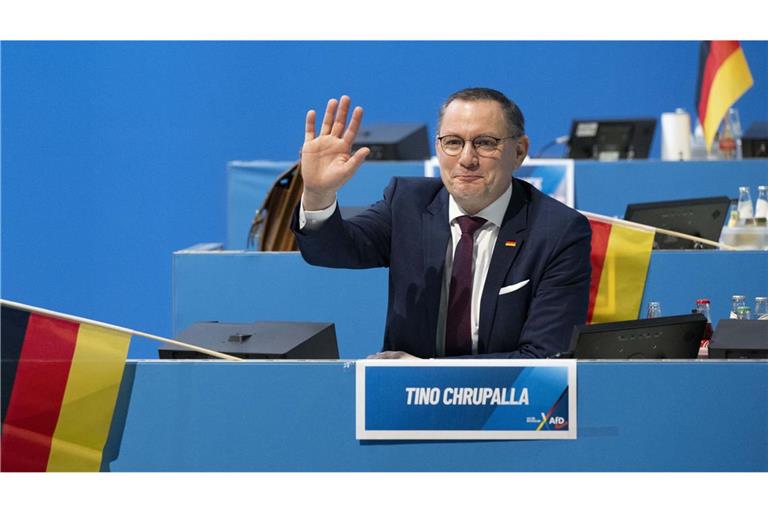 Tino Chrupalla beim AfD-Parteitag in Riesa.