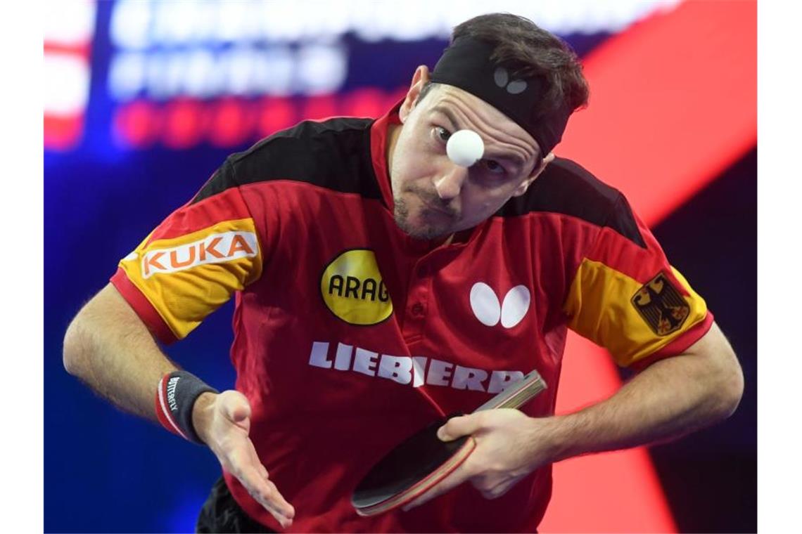 Tischtennis-Star Timo Boll hat WM-Medaille sicher Tischtennis-Ass Timo Boll hat sich bei der WM in Houston ins Halbfinale gespielt. Foto: Wu Xiaoling/XinHua/dpa
