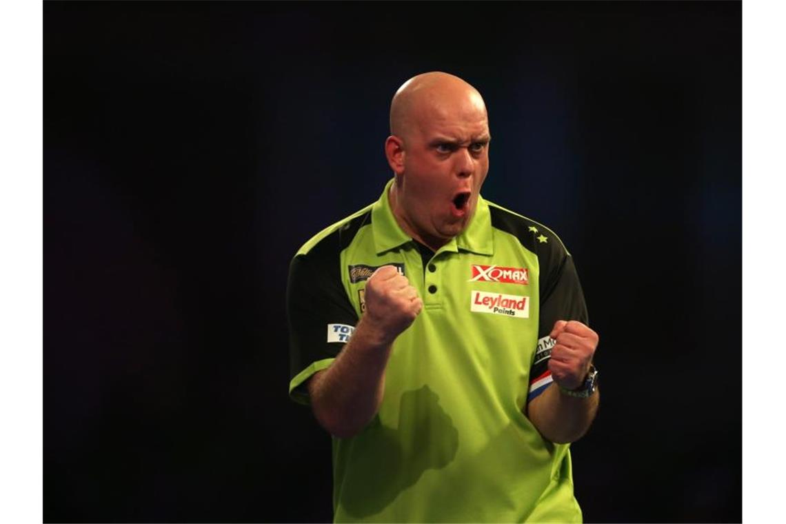 Titelverteidiger und Topfavorit bei der Darts-WM in London: Michael van Gerwen. Foto: Steven Paston/PA Wire/dpa