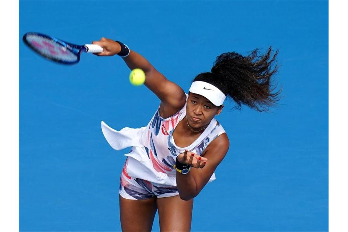 Titelverteidigerin Osaka setzte sich im Eröffnungsspiel gegen die Tschechin Marie Bouzkova durch. Foto: Dave Hunt/AAP/dpa