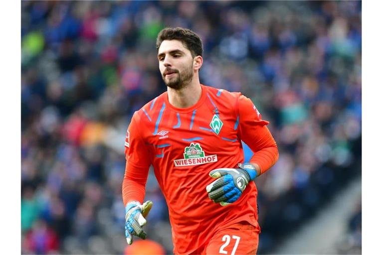 Torhüter Stefanos Kapino vom SV Werder Bremen. Foto: Soeren Stache/dpa-Zentralbild/dpa/Archivbild