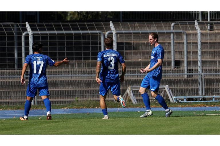 Torjäger Justin Steinkötter (rechts) und seine Kollegen hoffen auch gegen die SG Barockstadt Fulda-Lehnerz auf viele Jubelmomente.