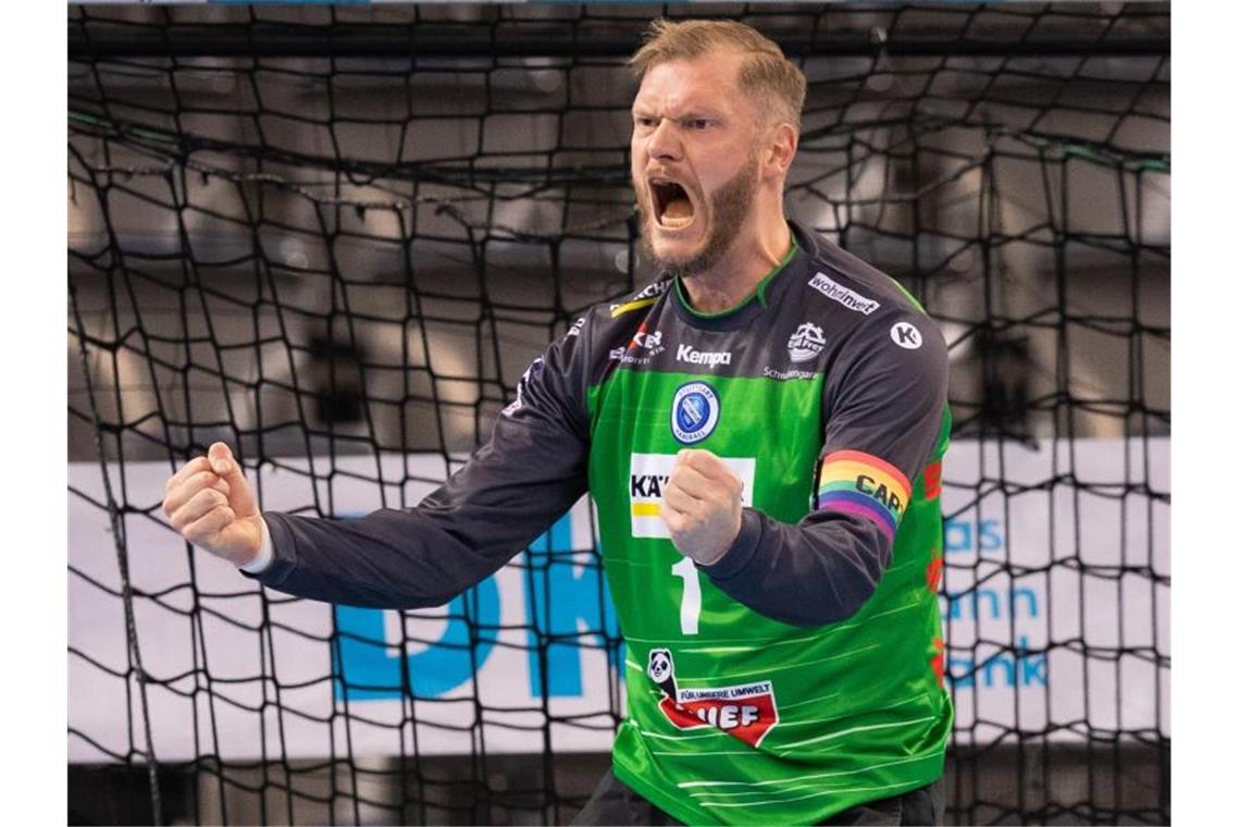 Bitter will zur Handball-WM: Immer noch Corona-Nachwirkungen Torwart Johannes Bitter jubelt. Foto: Tom Weller/dpa/Archivbild