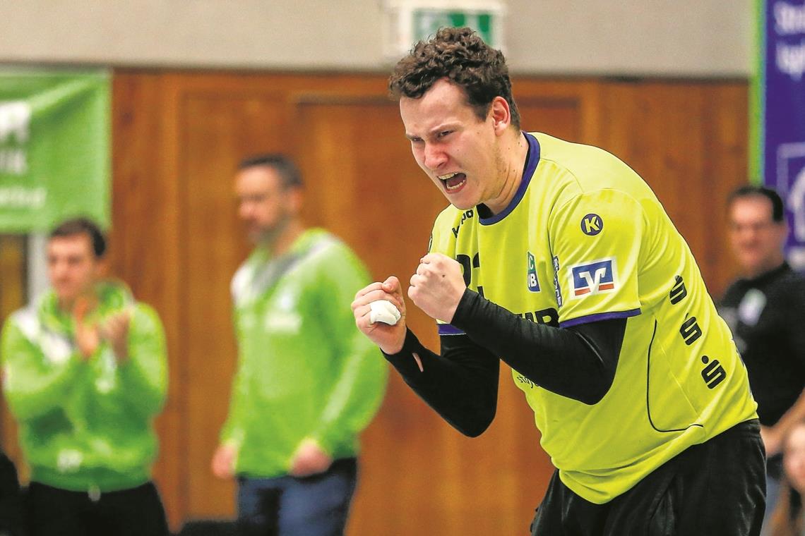 HCOB will die schwarze Serie beenden Torwart Stefan Koppmeier spornt sich vor dem morgigen Match an. Foto: A. Becher