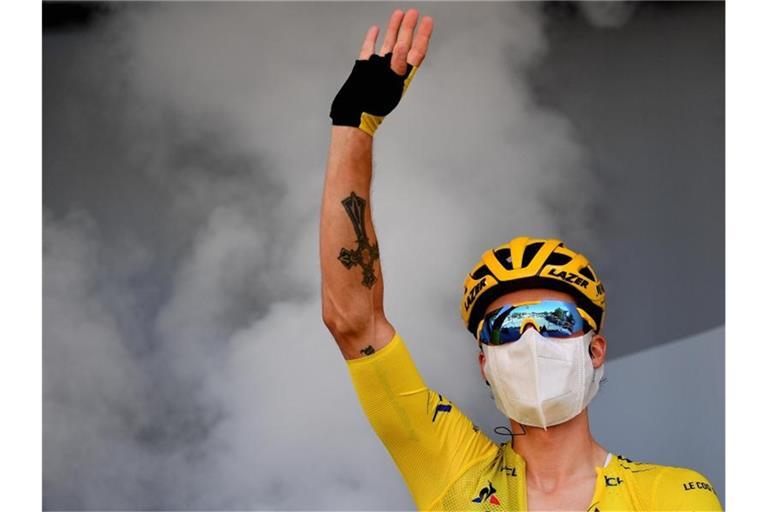 Trägt auch auf der Königsetappe der Tour de France 2020 das Gelbe Trikot: Primoz Roglic. Foto: David Stockman/BELGA/dpa
