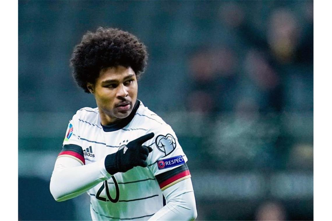 Traf beim Jahresabschluss des DFB-Teams gleich drei Mal: Serge Gnabry. Foto: Uwe Anspach/dpa