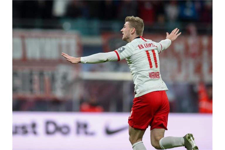 Traf wieder doppelt für RB Leipzig: Timo Werner. Foto: Jan Woitas/dpa-Zentralbild/dpa