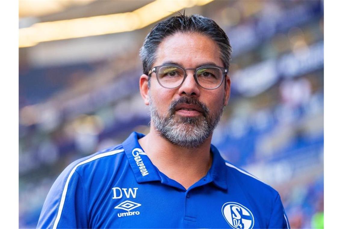 Trainer David Wagner dämpft auf Schalke die Erwartungen. Foto: Guido Kirchner