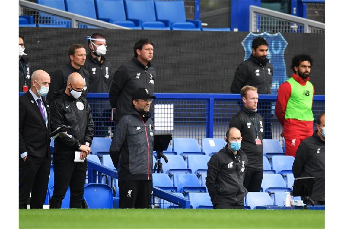Trainer Jürgen Klopp kam mit dem FC Liverpool nicht über ein 0:0 beim FC Everton hinaus. Foto: Peter Powell/Nmc Pool/PA Wire/dpa