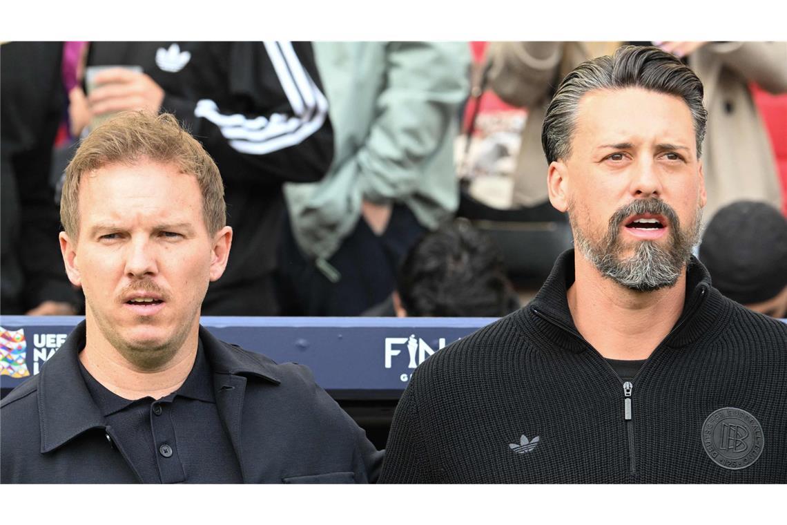 „Der Zauber ist irgendwie verflogen“ Trainer Julian Nagelsmann (l). und Co-Trainer Sandro Wagner (r.).