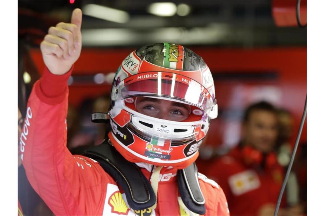 Ferrari-Vorsprung aufgebraucht? - Spannung vor Monza-Quali Trainingsschnellster in Monza: Ferrari-Pilot Charles Leclerc. Foto: Luca Bruno/AP