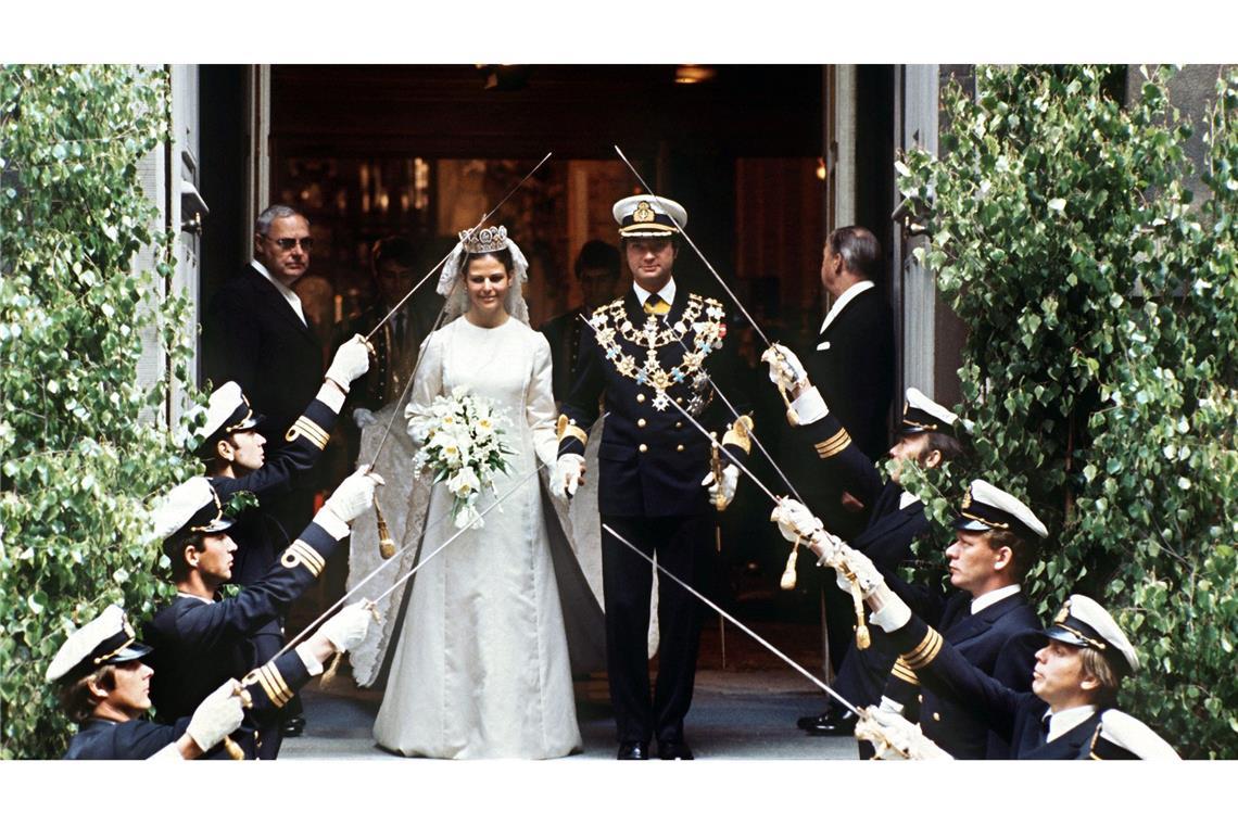 Traumhochzeit in Stockholm: Am 19. Juni 1976 geben sich König Carl XVI. Gustaf und Silvia das Jawort. (Archivbild)