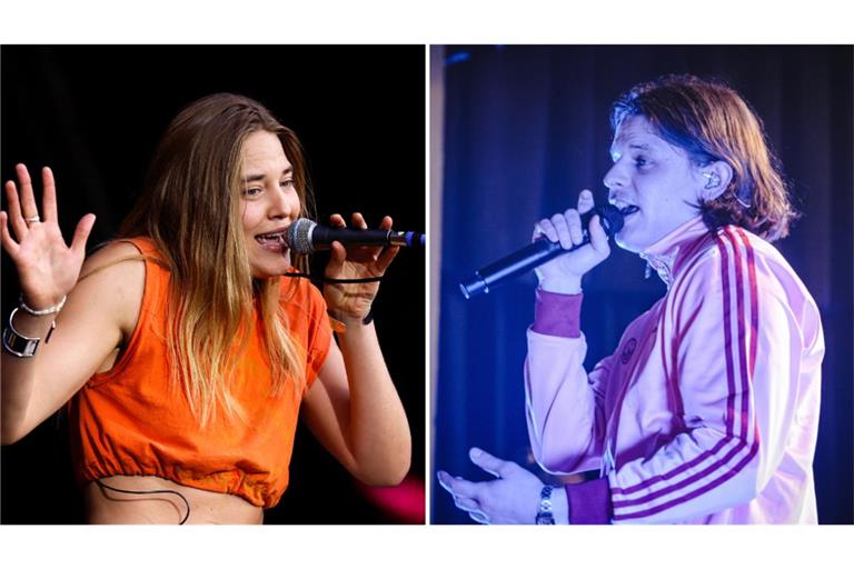 Treten am Samstag vor Cro in Stuttgart auf: Greta (l.) sowie Kasi (r.) mit seinem Produzenten Antonius.