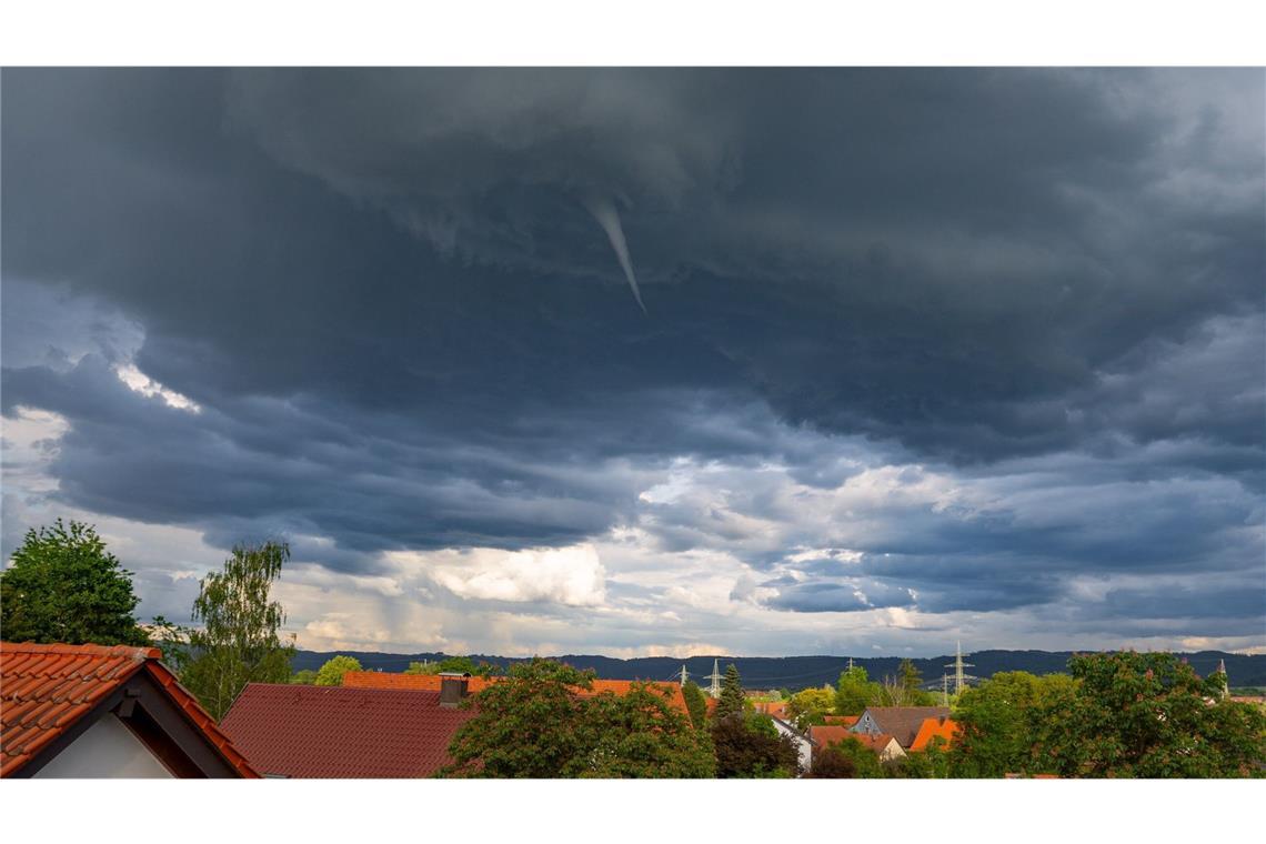 Trichterwolke: Im Jahr 2024 gab es einen Tornado-Verdacht im Rems-Murr-Kreis.