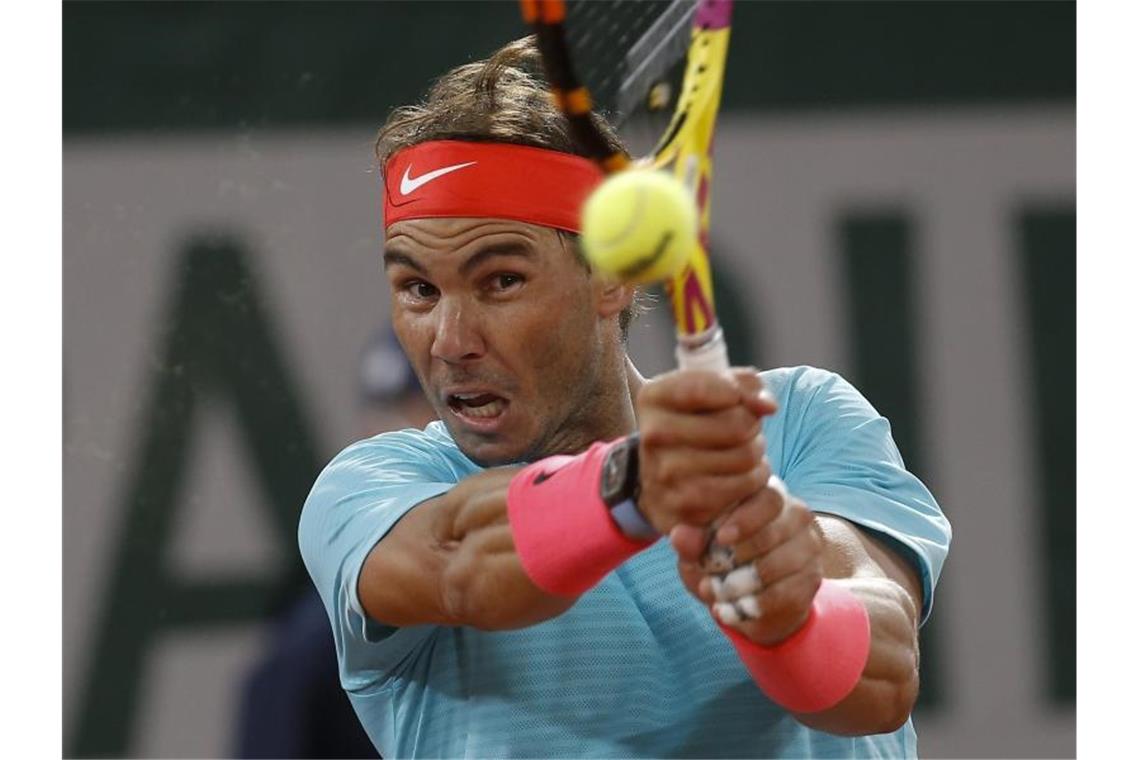 Thron-Jubiläum für Nadal: Mit 100. Sieg zum Triumph in Paris Triumphierte im Finale der French Open über Novak Djokovic: Rafael Nadal in Aktion. Foto: Michel Euler/AP/dpa