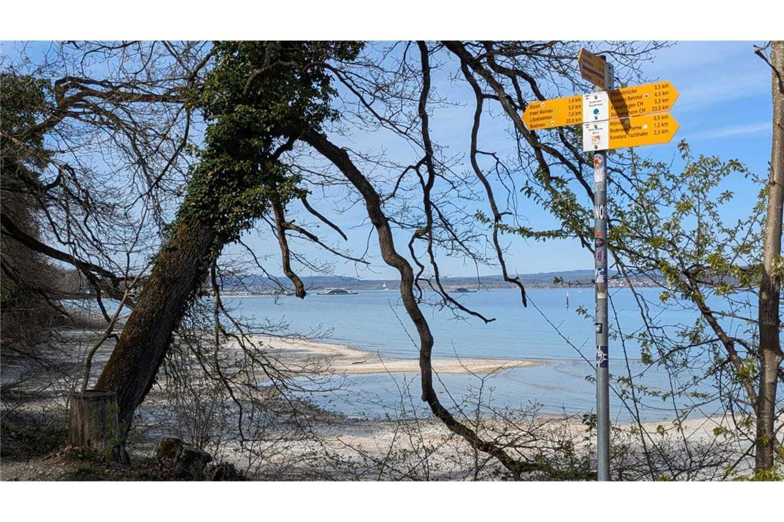 Der Bodensee lädt zum Wattwandern Trotz Niedrigwasser läuft der Fährbetrieb normal.