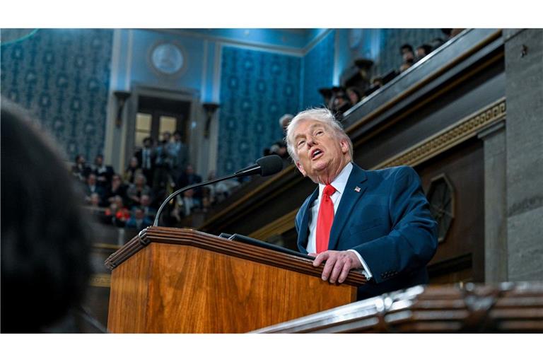 Trump fand in seiner Rede wie so viel Lob für die eigene Politik.
