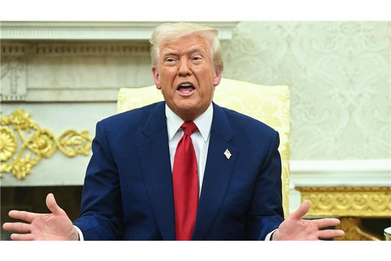 Trump sprach von einem Test in der EU, bei dem angeblich eine Bowling-Kugel aus sechs Metern Höhe auf ein Auto fallen gelassen werde.