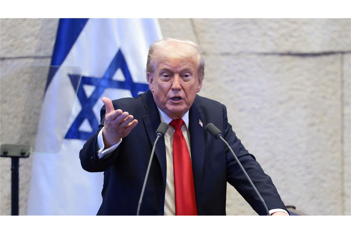 Trump sprach vor der Knesset, dem israelischen Parlament.