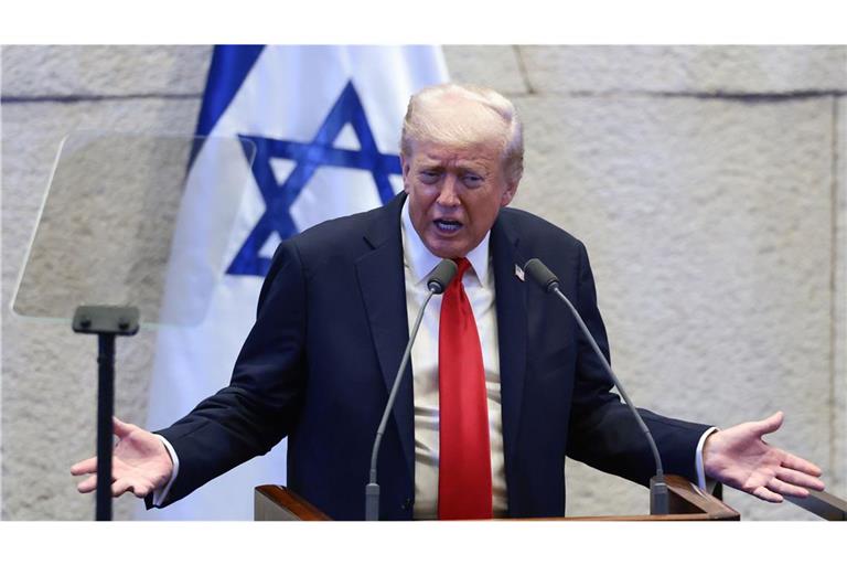Trump spricht vor der Knesset.