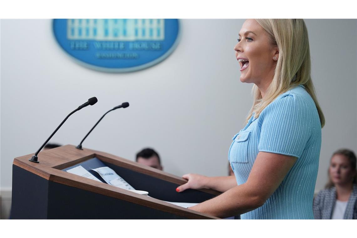 Weißes Haus: Frist für Zölle wird auf 1. August verschoben Trump will die Frist im Zollkonflikt per Dekret verschieben - sagt seine Sprecherin Leavitt. (Archivbild)