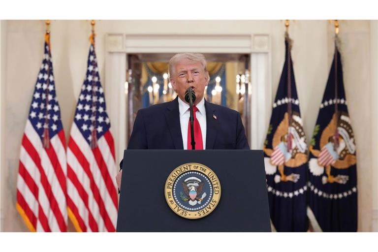 Trumps Botschaft an die Amerikanerinnen und Amerikaner lautet: Die militärischen Ziele der USA sind fast erreicht.