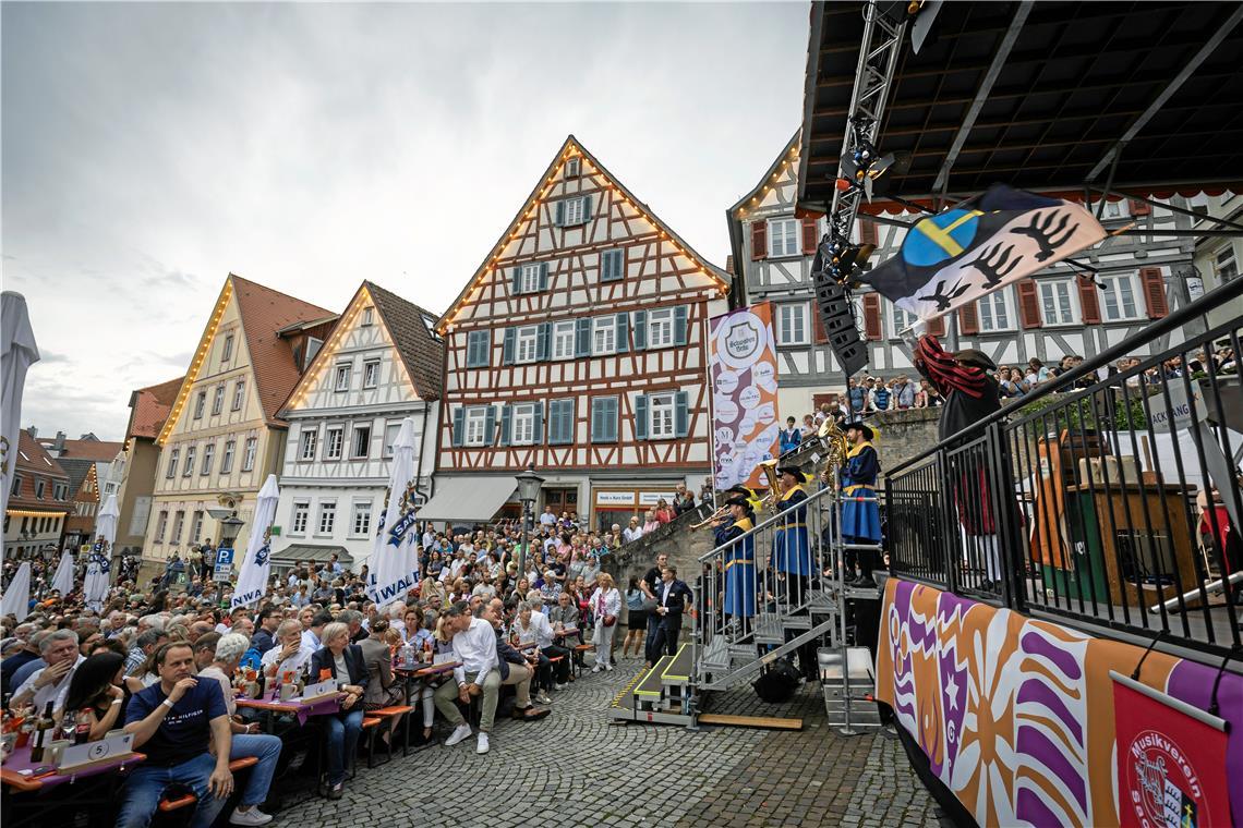 Turmbläser und Fahnenschwenker // 52. Backnanger Straßenfest, Eröffnungstag, Fre...