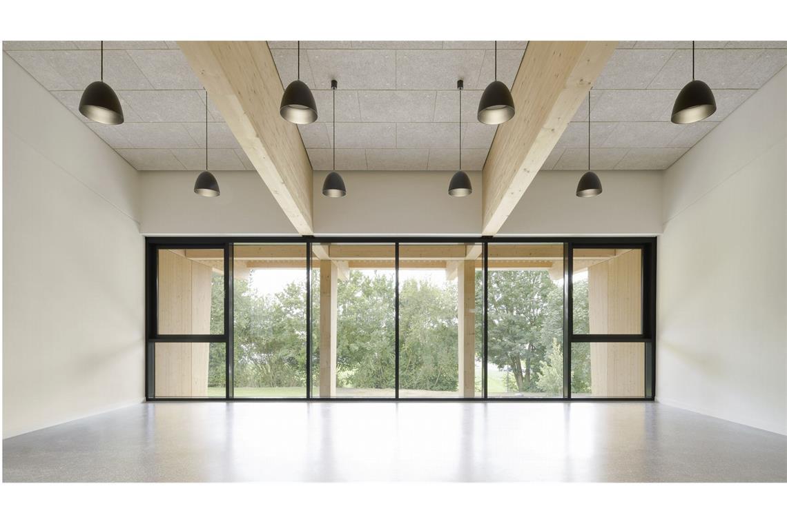 Turnen und Feiern mit Aussicht auf Grün. Für den Umbau der Mehrzweckhalle haben Architekten aus Stuttgart schon wieder eine Auszeichnung gewonnen.