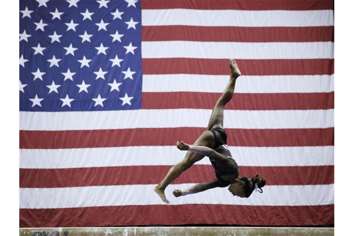 Turnerin Simone Biles sorgte bei den US-Meisterschaften für Furore. Foto: Charlie Riedel/AP