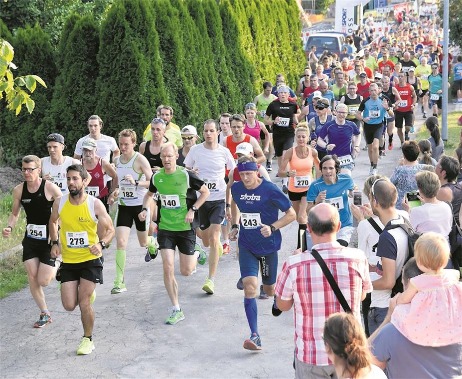 Reger Zuspruch und zwei neue Sieger Über 180 Läufer nahmen in Auenwald das Hauptrennen über zehn Kilometer in Angriff.Foto: T. Sellmaier