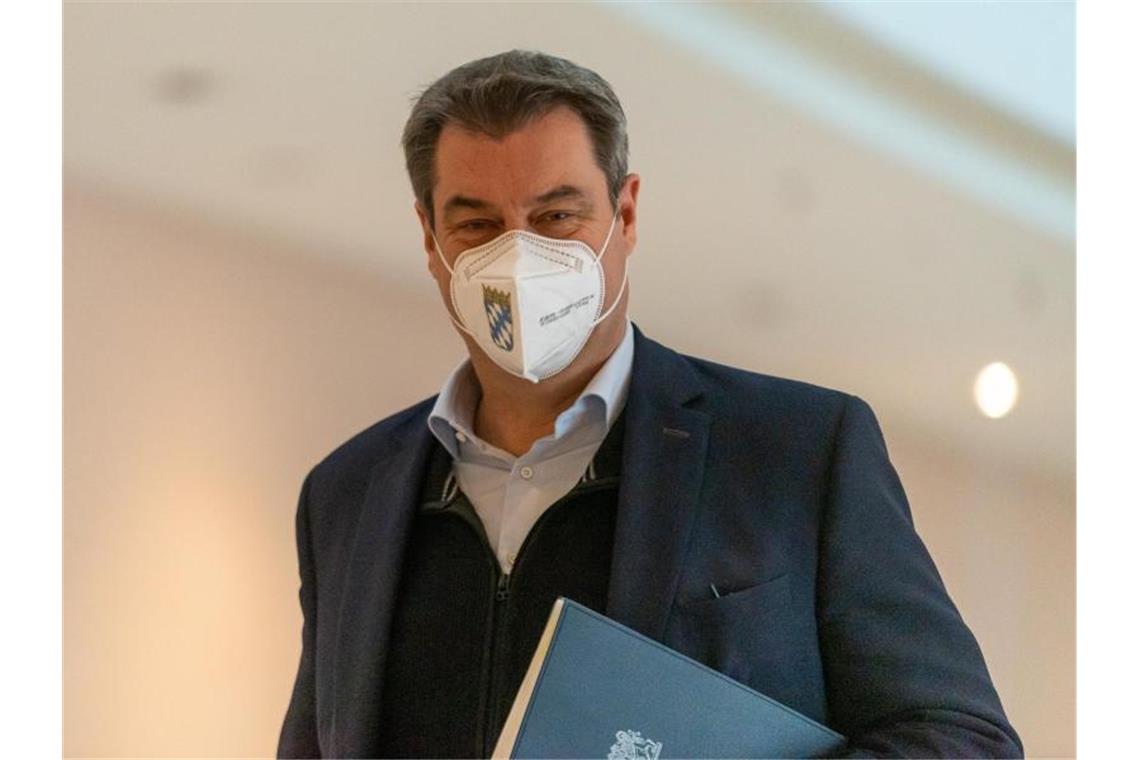 Überlässt seinem Kontrahenten das Feld: CSU-Chef Markus Söder akzeptiert Armin Laschet als Kanzlerkandidaten der Union. Foto: Peter Kneffel/dpa-Pool/dpa