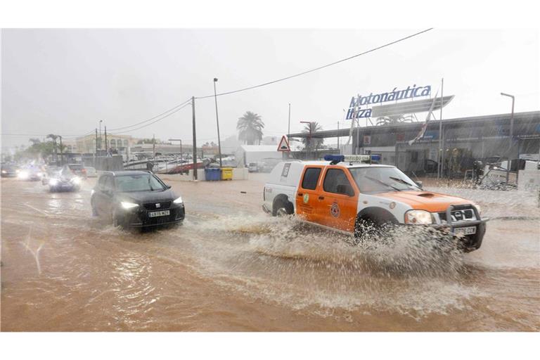 Überschwemmungen auf Ibiza.