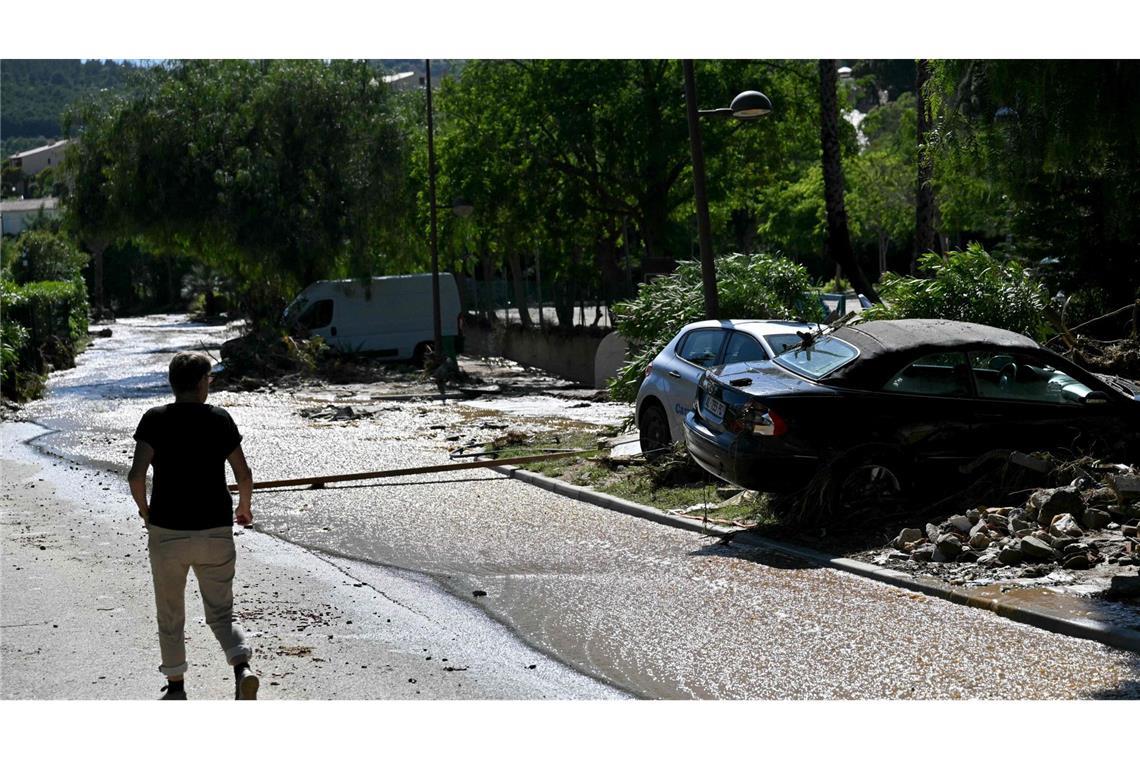 Wo sind die Überschwemmungen an der Côte d’Azur? Überschwemmungen in Le Lavandou.