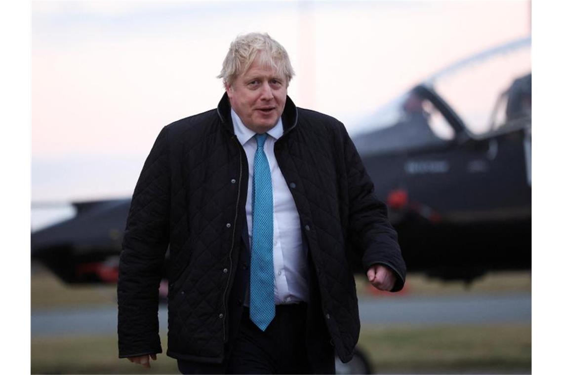 Ukraine-Konflikt: Wird der britische Premier Boris Johnson militärisch weiter aufrüsten?. Foto: Carl Recine/PA Wire/dpa