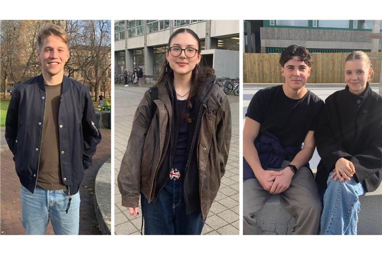 Umfrage zur neuen Wehrdienst-Reform: Das denken Stuttgarterinnen und Stuttgarter (von links:) Laurin, Meryem, Tim und Lena darüber.