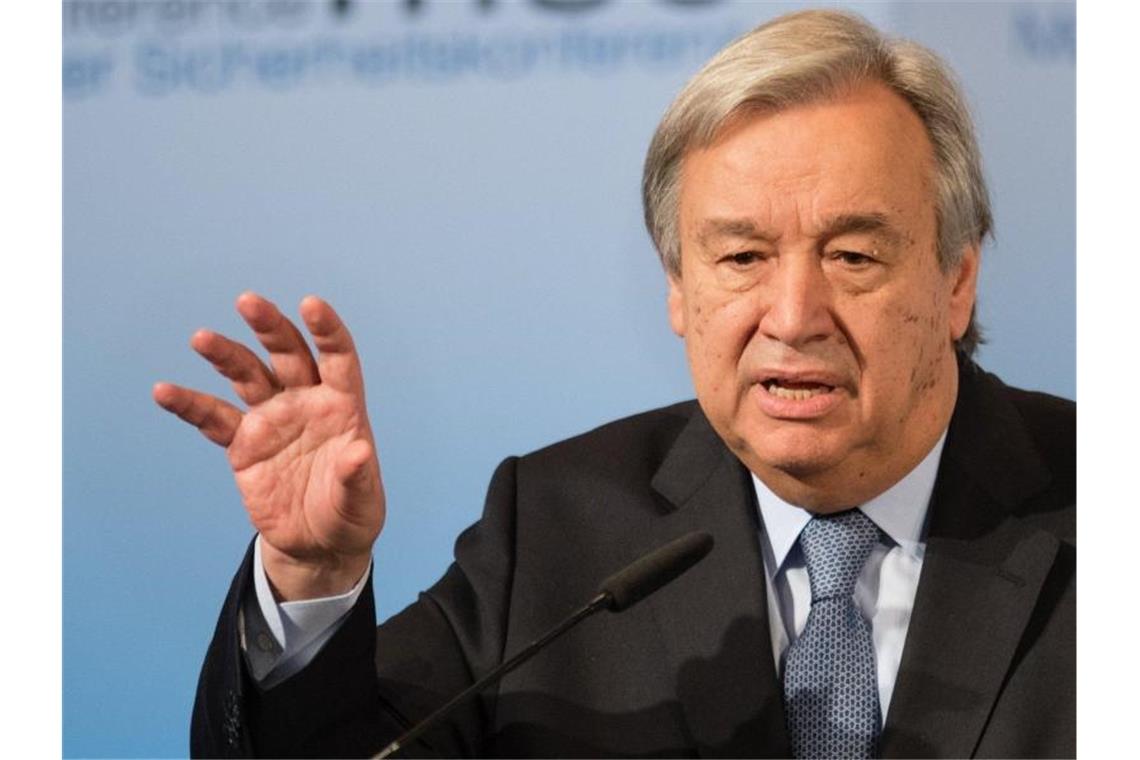 Guterres: Terroristen dürfen Corona nicht ausnutzen können UN-Generalsekretär Antonio Guterres hat angesichts der Corona-Krise mehr internationale Zusammenarbeit gegen Pandemien angemahnt. Foto: Matthias Balk/dpa