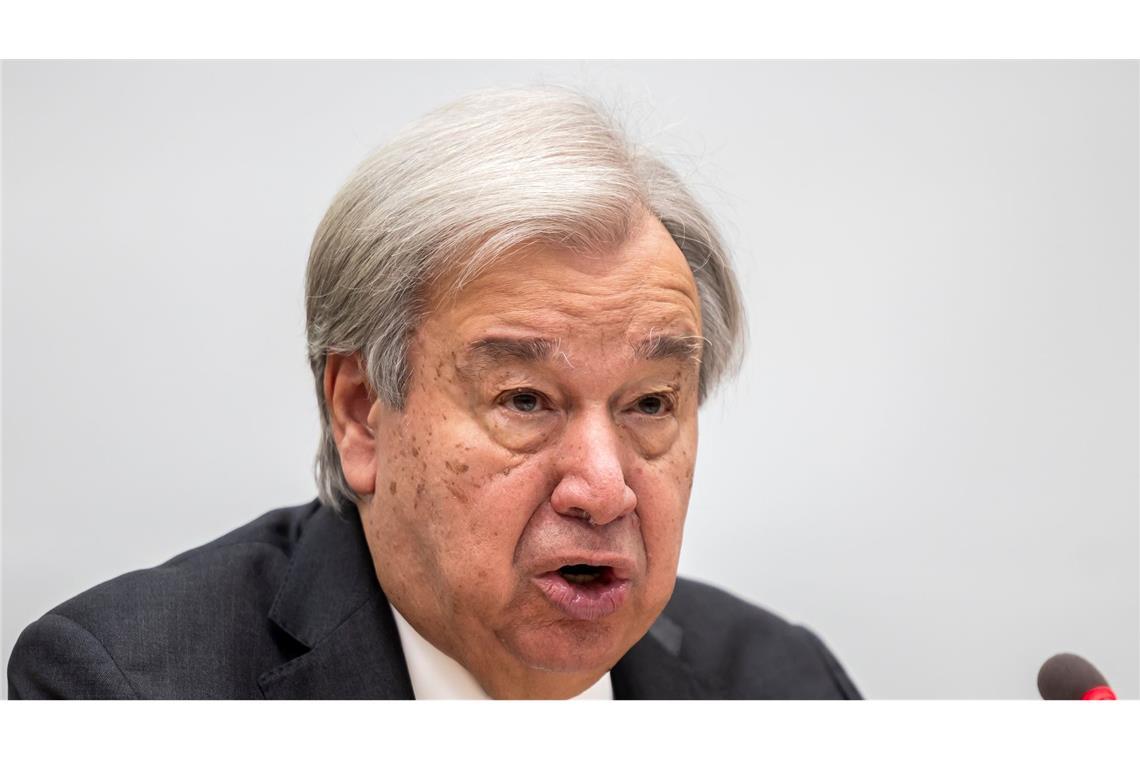 UN-Generalsekretär António Guterres kritisierte die israelischen Luftangriffe vehement. (Archivbild)