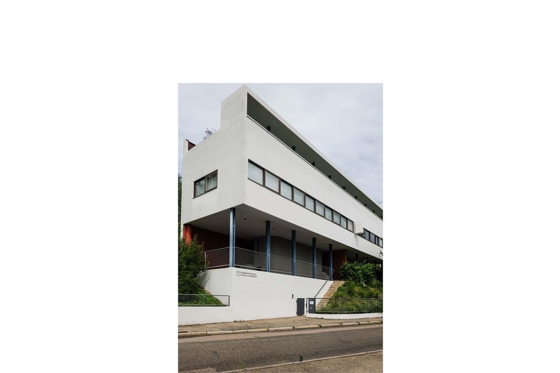 Unesco-Welterbe: Haus  Le Corbusier in der Weißenhofsiedlung. In dem Doppelhaus ist das  Weissenhofmuseum untergebracht.
