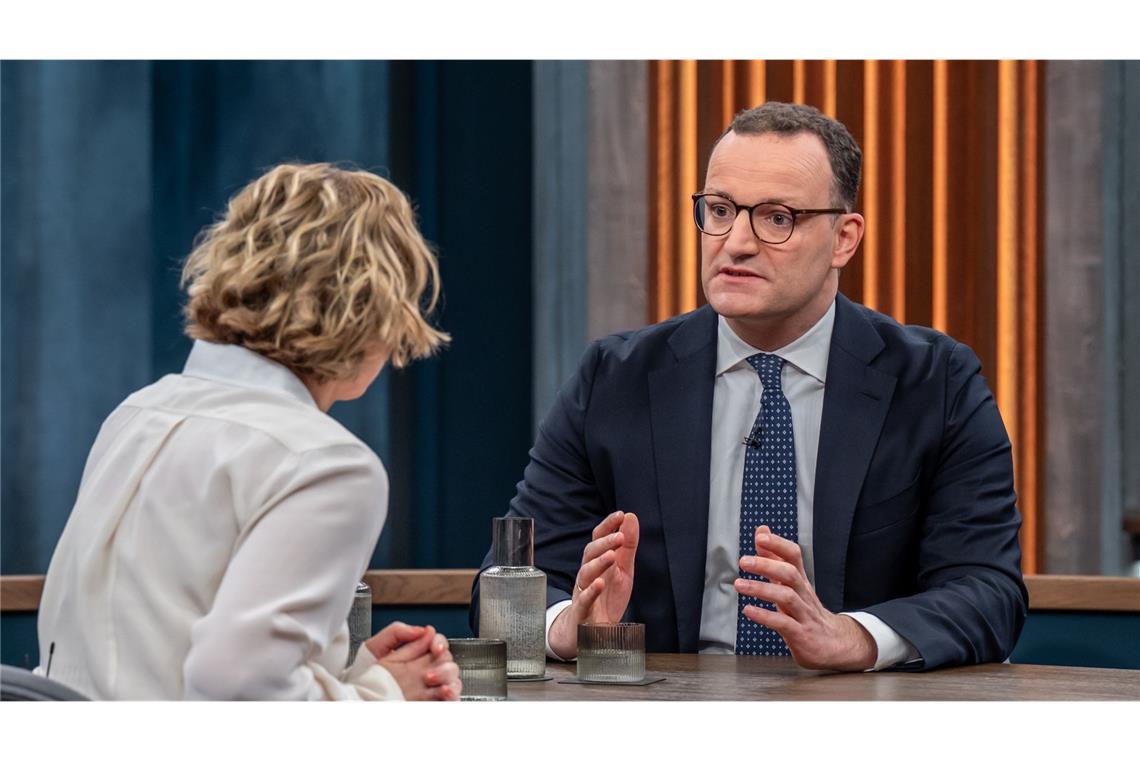 Unionsfraktionschef Jens Spahn bei Caren Miosga.