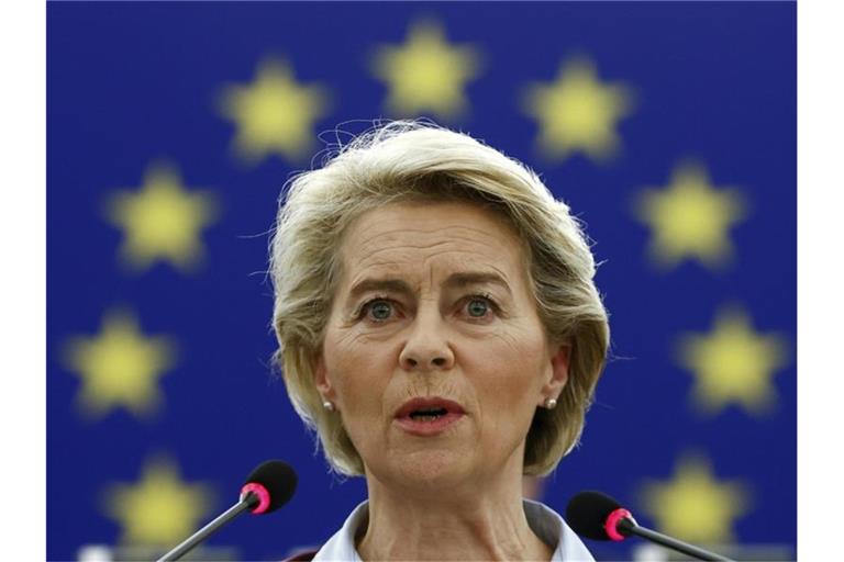 Ursula von der Leyen, Präsidentin der Europäischen Kommission, während einer Plenarsitzung im Europäischen Parlament. Foto: Christian Hartmann/Pool Reuters/AP/dpa