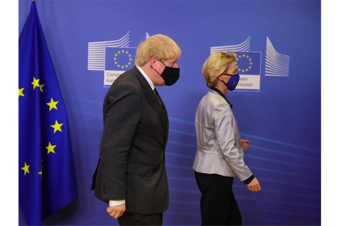 Ursula von der Leyen und Boris Johnson treffen sich in Brüssel. Der erhoffte Durchbruch beim persönlichen Spitzentreffen blieb aus. Foto: Aaron Chown/PA Wire/dpa