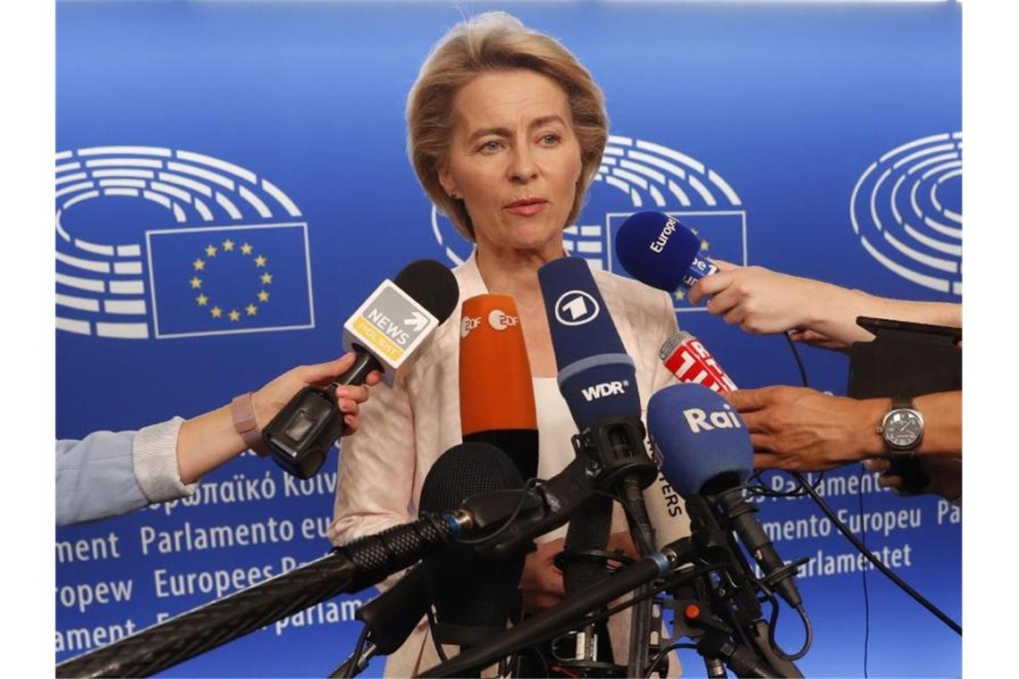 Ursula von der Leyen wird erstmals öffentlich ihre Ziele für Europa erklären. Foto: Jean-Francois Badias/AP