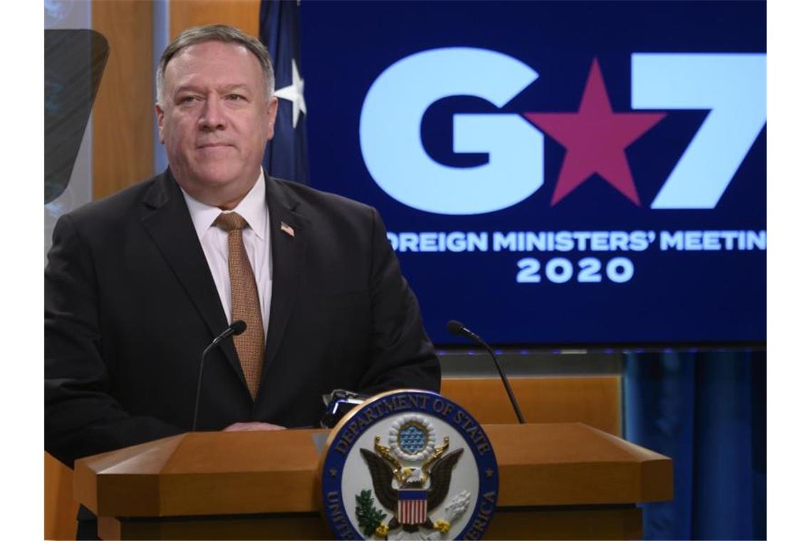 US-Außenminister Mike Pompeo macht China im Zusammenhang mit der Coronavirus-Pandemie schwere Vorwürfe. Foto: Andrew Caballero-Reynolds/Pool AFP/AP/dpa
