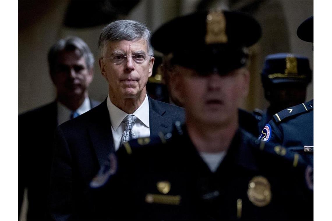 US-Diplomat William Taylor nach seiner Aussage in Washington. Foto: Andrew Harnik/AP/dpa