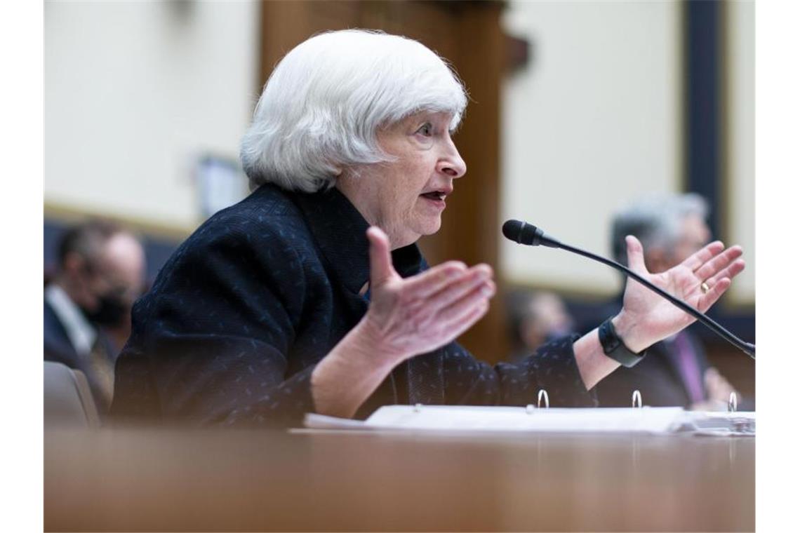 US-Finanzministerin Janet Yellen fürchtet „katastrophale“ Folgen bei einem Zahlungsausfall. Foto: Al Drago/Pool Bloomberg/AP/dpa