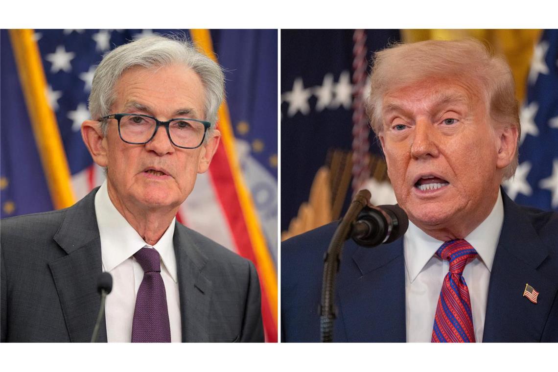 US-Notenbank-Chef Jerome Powell (li.) und US-Präsident Donald Trump.