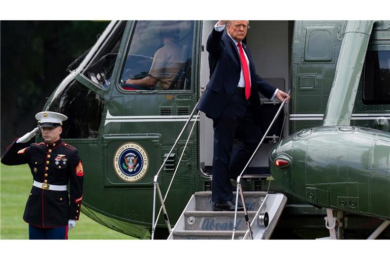 US-Präsident Donald Trump flog zum Finale der US Open nach New York.